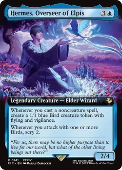 NM Extended Art Hermes, Overseer of Elpis, MTG, Final Fantasy, Magic, 141 - Image 1
