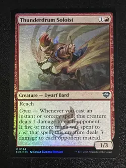 MTG Secrets of Strixhaven Thunderdrum Soloist Foil 0134 NM - Image 1