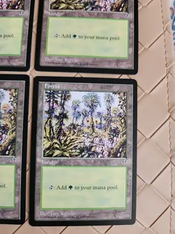 Forest (Pink Flowers Right) Mirage X4 Full Playset NM Near Mint MTG - Image 2