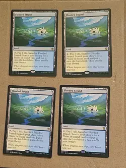Magic MTG Khans of Tarkir PLAYSET Flooded Strand X4 NEAR MINT (NM) - Image 1