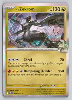 N'S ZEKROM 155/217 RARE ME: ASCENDED HEROES POKEMON HOLO NM - Image 1