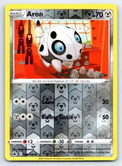 Pokemon Aron SWSH06: Chilling Reign SWSH06 Reverse Holofoil 109/198 LP TCG - Image 1