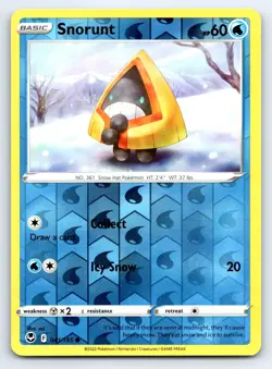 Pokemon Snorunt SWSH12: Silver Tempest SWSH12 Reverse Holofoil 041/195 NM TCG - Image 1