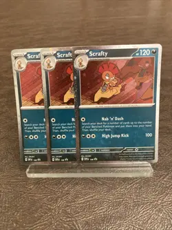2025 Pokemon Scrafty Journey Together Black Star Promo 3-Card Lot 188 - Image 1