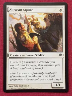 Magic The Gathering SHARDS OF ALARA AKRASAN SQUIRE white card MTG - Image 1