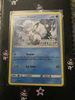 Build a Bear Pokemon Card Alolan Vulpix Promo Trading Card TCG NEW - Image 1