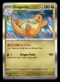 Dragonite - 149/165 - Holo - 151 - Pokemon Card - NM/M - Image 1