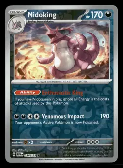 Nidoking - 034/165 - Reverse Holo - 151 - Pokemon Card - NM/M - Image 1