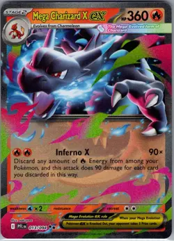 Mega Charizard X ex 013/094 ME02: Phantasmal Flames - Pokemon Card - NM - Image 1