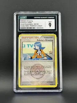 CGC 9 Felicity's Drawing 98/106 Great Encounters Cross Holo Pokemon League - Image 1