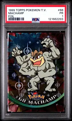PSA 1 Machamp Foil Topps #68 1999 Pokemon TV PR - Image 1