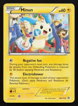 Minun 48/113 Uncommon Legendary Treasures Pokemon Card - Image 1