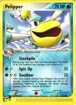 Pokemon TCG Pelipper 19/109 Rare Ruby & Sapphire LP - Image 1