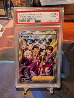 2022 Pokemon SWSH Silver Tempest #TG23 FA Friends in Galar PSA 10 Gem Mint - Image 1