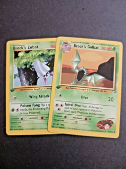 Pokemon TCG Brock's Zubat 74/132 + Brock's Golbat 39/132 1st Edition Gym Heroes - Image 1