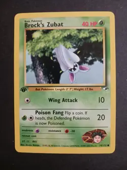 Pokemon TCG Brock's Zubat 74/132 + Brock's Golbat 39/132 1st Edition Gym Heroes - Image 2