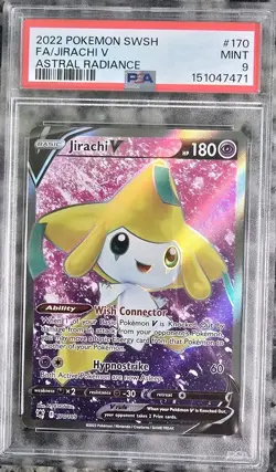 2022 POKEMON SWORD & SHIELD ASTRAL RADIANCE #170 FULL ART/JIRACHI V PSA 9 - Image 1