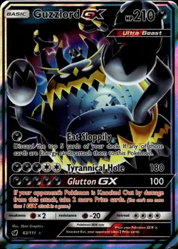 Pokemon TCG Holo Full Art Guzzlord GX SM - Crimson Invasion 63/111 - Image 1