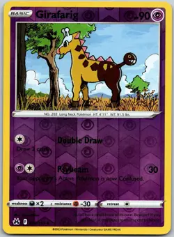 Girafarig 061/159 Reverse Holo Uncommon Crown Zenith NM - Image 1