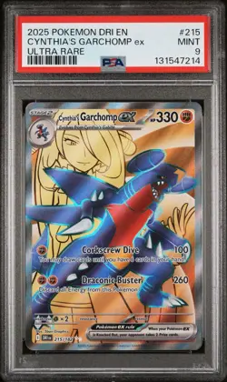 2025 Pokemon PSA 9 Cynthia's Garchomp ex #204 Promo S&V Destined Rivals BSP Mint - Image 1