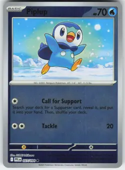 Piplup 027/094 Common Phantasmal Flames Pokemon Reverse Holo Near Mint - Image 1