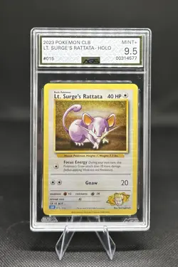 Pokemon TCG Lt. Surge's Rattata Holo Rare Card 015/034 Classic Collection - Image 1