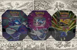 BRAND NEW-Pokemon TCG: Azure Legends Tin Dialga Xerneas Kyogre ex Sealed Tin Lot - Image 1