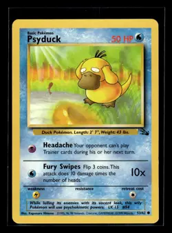 1999 Pokemon Fossil #53/62 Psyduck NM-Mint+ - Image 1