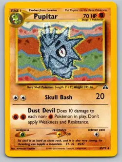 Pupitar 45/75 Uncommon Neo Discovery Pokemon Unlimited Near Mint - Image 1