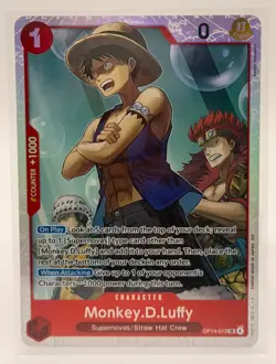 One Piece TCG Monkey D. Luffy OP14-013 SR Super Rare Red Searcher NM - Image 1