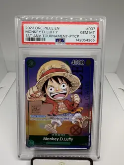 One Piece Monkey.D.Luffy 037 Promotion 1st Anniversary Foil Promo PSA 10 - Image 1