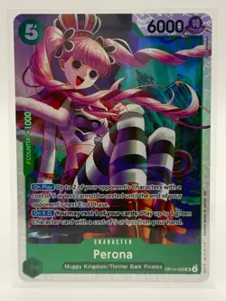 One Piece TCG Perona OP14-033 SR Super Rare Green Muggy Kingdom NM - Image 1
