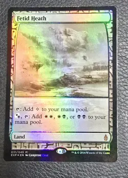PREMIUM / FOIL - Fetid Heath - Zendikar Expeditions - Magic Mtg Land Card - Image 1
