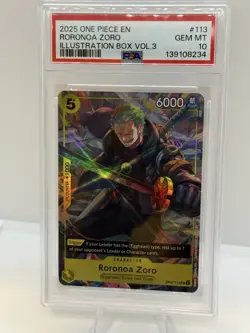 Roronoa Zoro OP07-113 Foil One Piece Promotion Card PSA 10 - Image 1