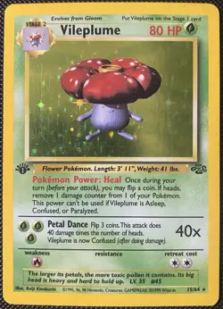 Vileplume 15/64 Jungle Holo 1st Edition (See Photos) Pokemon Card - Image 1