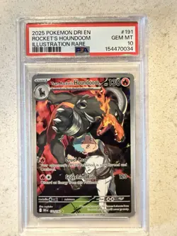 Pokemon TCG Team Rockets Houndoom Rare Card 191/182 Destined Rivals PSA 10 - Image 1