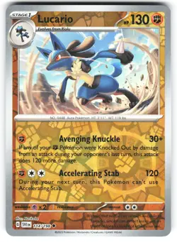 Lucario 114/198 Uncommon Scarlet & Violet Pokemon Reverse Holo Near Mint - Image 1