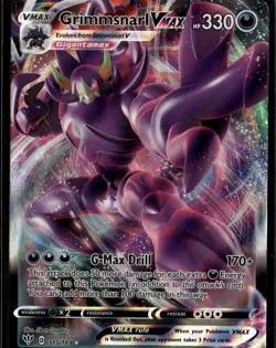 Grimmsnarl VMAX Ultra Rare SWSH03: Darkness Ablaze 115/189 Darkness Holo Pokemon - Image 1