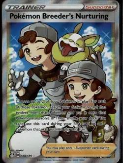Pokemon Breeder's Nurturing Full Art Ultra Rare SWSH03: Darkness Ablaze 188/189 - Image 1