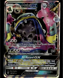 Alolan Muk GX Ultra Rare SM Burning Shadows 84/147 Darkness Holofoil Pokemon Car - Image 1