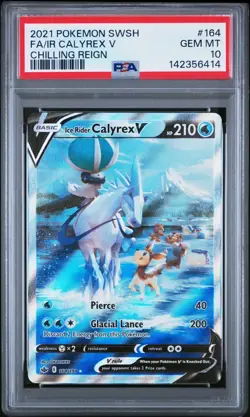 Pokemon Ice Rider Calyrex V (Alternate Full Art) 164/198 Swsh06: PSA 10 - Image 1