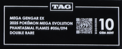 2025 Pokemon ME Phantasmal Flames 056/094 Mega Gengar EX RR TAG 10 (979) - Image 3