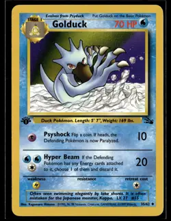 Golduck 35/62 Fossil Uncommon 1st Edition Pokemon - Image 1
