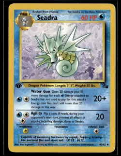 Seadra 42/62 Fossil Uncommon 1st Edition Pokemon - Image 1