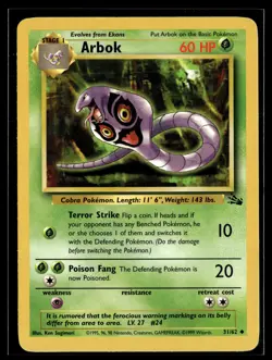 Arbok 31/62 Fossil Uncommon Pokemon - Image 1
