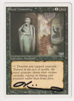 Signed Royal Assassin MP Revised Edition Artist Tom Wanerstrand 1994 MTG Magic! - Image 1