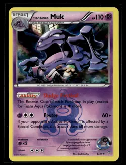 Team Aqua's Muk 8/34 Double Crisis Rare Holo Pokemon - Image 1
