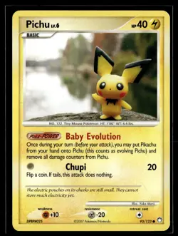 Pichu 93/123 Mysterious Treasures Common Pokemon - Image 1