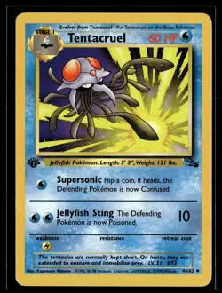 Tentacruel 44/62 Fossil Uncommon 1st Edition Pokemon - Image 1