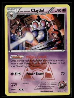 Team Magma's Claydol 11/34 Double Crisis Rare Holo Pokemon - Image 1